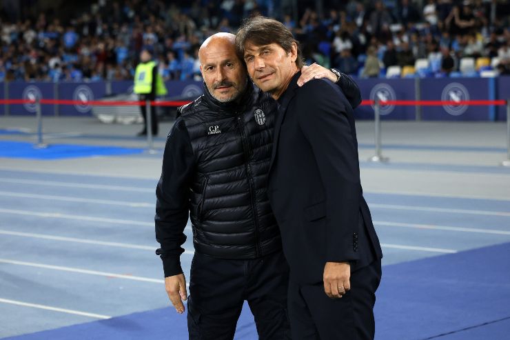 Vincenzo Italiano e Antonio Conte prima della partita