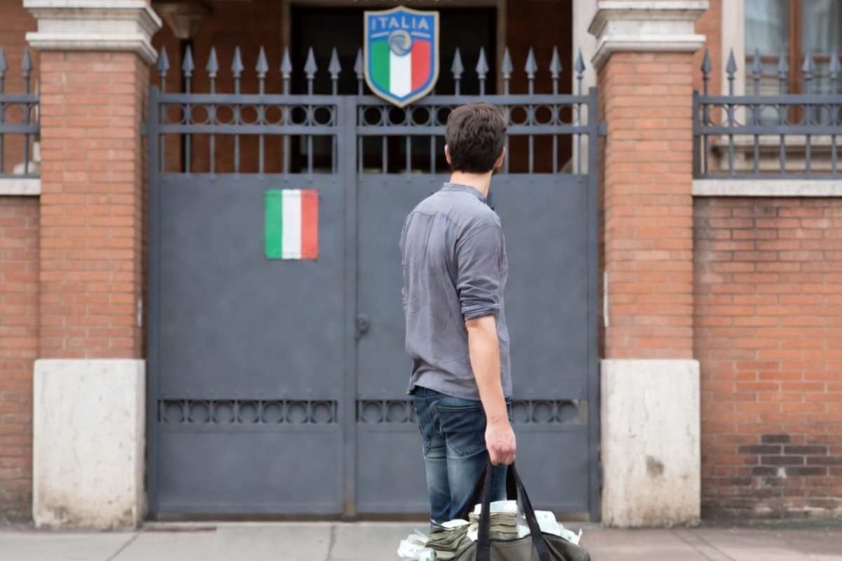 uomo con borsone - immagine generata da IA